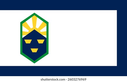 Official vector flag of Colorado Springs, Colorado, USA. High-quality digital design featuring the city emblem in blue, white, and gold. Ideal for graphics, presentations, and civic projects