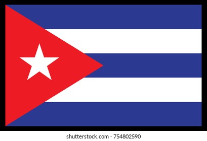 Official vector flag of cuba on black background