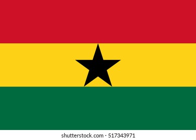 Official vector flag of Ghana . 