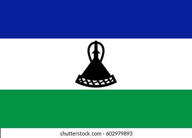 Official vector flag of Kingdom of Lesotho .