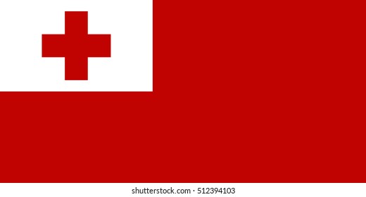 Official vector flag of Kingdom of Tonga.