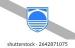 Official vector flag of Mostar, Bosnia and Herzegovina. A modern design featuring a stylized Stari Most (Old Bridge) and the Neretva River