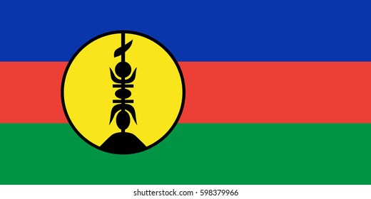 Official vector flag of New Caledonia ( Kanaky or Le Caillou )