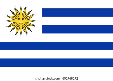 Official vector flag of Oriental Republic of Uruguay .