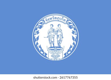 Official vector flag of Phuket, a major island city in Thailand. Clean, editable emblem representing civic identity. Ideal for maps, culture, design, tourism, and education