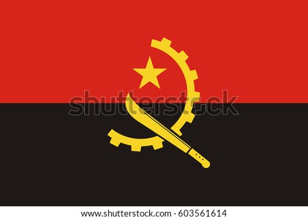 Official vector flag of Republic of Angola .