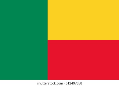 Official vector flag of Republic of Benin .