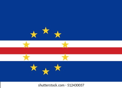 Official vector flag of Republic of Cape Verde (Cabo Verde) .