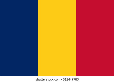 Official vector flag of Republic of Chad .