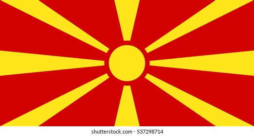 Official vector flag of Republic of Macedonia . 