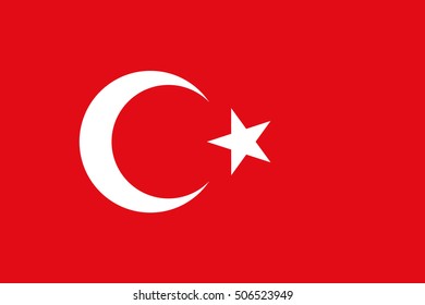 Official vector flag of Republic of Turkey .
