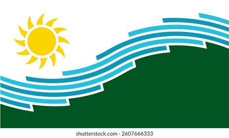 Official vector flag of Spokane, Washington, USA. High-quality digital artwork featuring the city’s emblem in green, blue, and white. Perfect for civic and design use