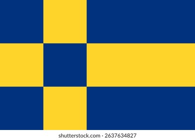 Official vector flag of Tilburg, Netherlands. Features a distinctive yellow and blue checkerboard pattern. Ideal for Dutch travel, design and background use