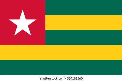 Official vector flag of Togo . 