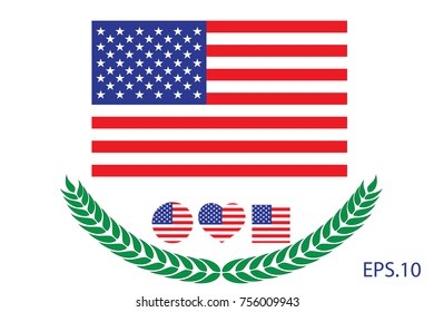 Official vector flag of united states of America. Eps 10