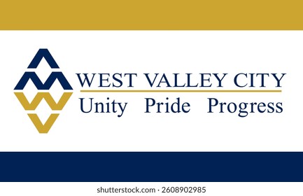 Official vector flag of West Valley City, Utah, USA. Detailed digital illustration featuring the city emblem. Ideal for civic projects, presentations, and graphic design use
