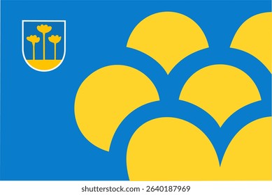 Official vector flag of Zoetermeer, Netherlands. A modern blue flag with a stylized white water lily leaf, symbolizing the city's name ('Sweet Lake')