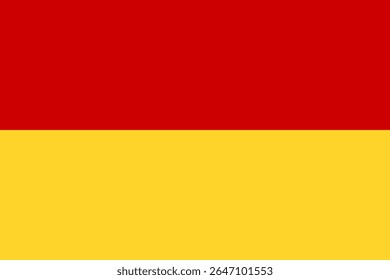 Official vector illustration of the Cuenca flag, Ecuador. Featuring red and yellow horizontal stripes. Cuenca is a World Heritage Site known for its rich history, culture, and architecture