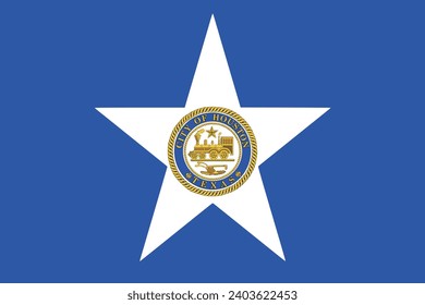 Official vector illustration flag of the American city of HOUSTON, TEXAS