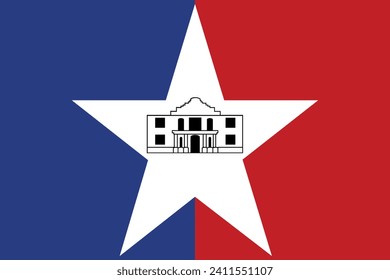 Official vector illustration flag of the American city of SAN ANTONIO, TEXAS