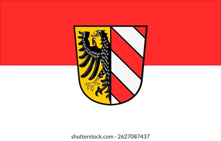 Ilustração vetorial oficial da bandeira da cidade de Nurnberg na Alemanha. Inclui elementos vermelhos e brancos com design emblema. Perfeito para usos culturais, civis e históricos