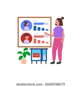 Official Voting Results Announcement Vector Illustration