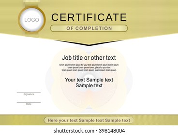 Official white certificate with elegant rosette and flat design elements