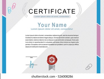 Official  white certificate with wafer. Squared background