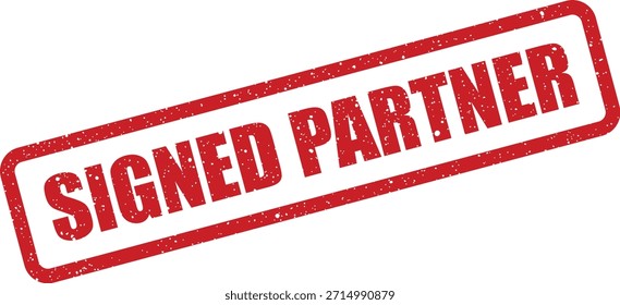 An official-looking vector rubber stamp featuring "SIGNED PARTNER" in a distressed style, excellent for business collaborations and partnership documents.