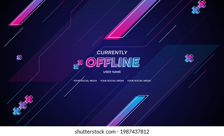 offline banner background with blue and pink color for streaming offline mode