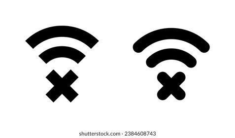 Offline, disconnect wireless network icon vector