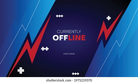 offline gaming banner background with blue and red color