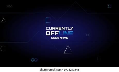 Offline Gaming Banner Background With Geometric Shapes Blue Color