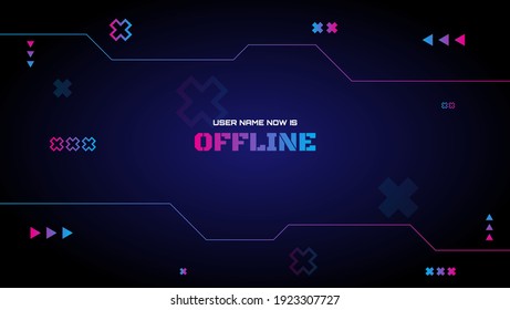 offline gaming banner background for streamer in blue and pink color