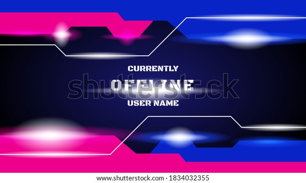 Offline Gaming Banner Background Template Pink Stock Vector Royalty Free 1834032355