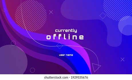 Offline Gaming Banner Background With Wavy Shape