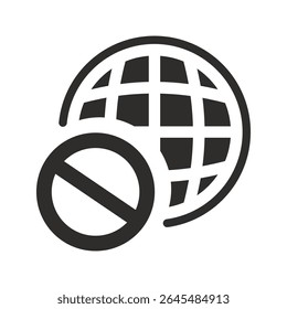offline icon, globe symbol, flat vector illustration on white background