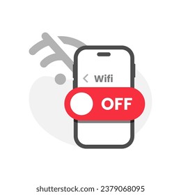 offline, internet connection off on smartphone concept illustration flat design vector eps10. modern graphic element for landing page, empty state ui, infographic, icon