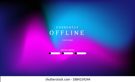 offline live streaming banner with abstract blurred background