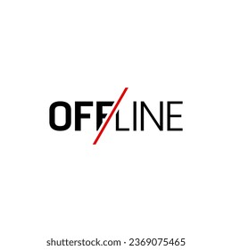 offline with minimalist red lines