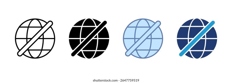 Offline Mode Icon Set Multiple Style Collection