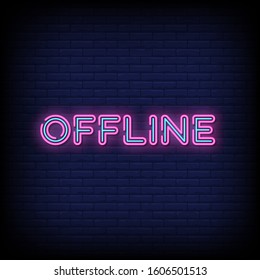 Offline Neon Signs Style Text Vector