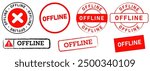 offline no signal unconnected off service digital computer connection icon stamp collection