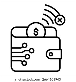 Offline Payment Outline Icon Vector Illustration