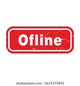 Offline red stamp. Offline Stamp. Offline Square Grunge stamp
