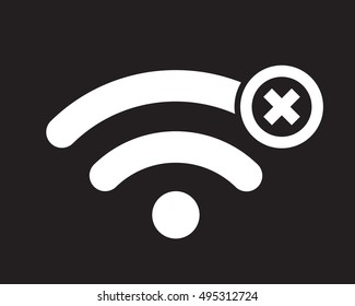   offline sign:  disconnected  wireless network icon