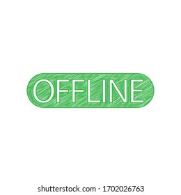 Offline sign. Green scribble Icon with solid contour on white background. Illustration. - Shutterstock ID 1702026763