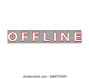 Offline slogan graphic with black horizontal lines. Modern fashion vector for t-shirt. Tee print.
