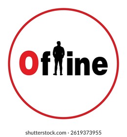 Offline stamp vector with a man.