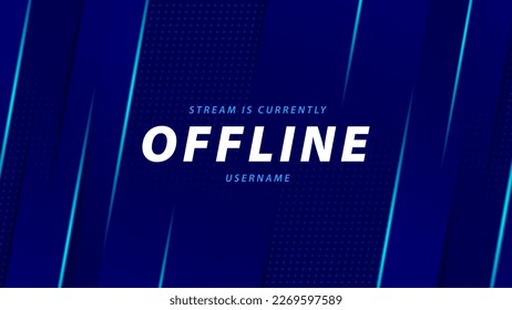 Offline Stream Twitch Banner. Screensaver Offline Streaming Hintergrund mit blauem Farbverlauf. Modernes Gaming-Offline-Overlay-Template. Vektorgrafik.